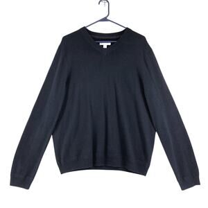 John W Nordstom Mens Size M Sweater Jumper V Neck 100% Cashmere Navy Blue